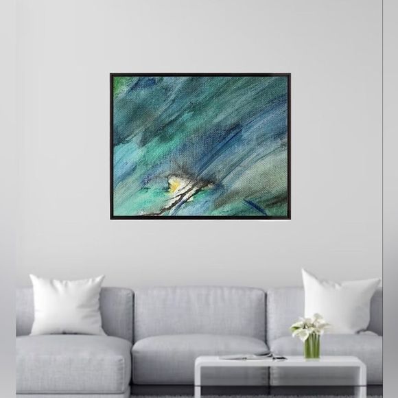 Wall hanging abstract, framed canvas art, painting - Picture 1 of 2